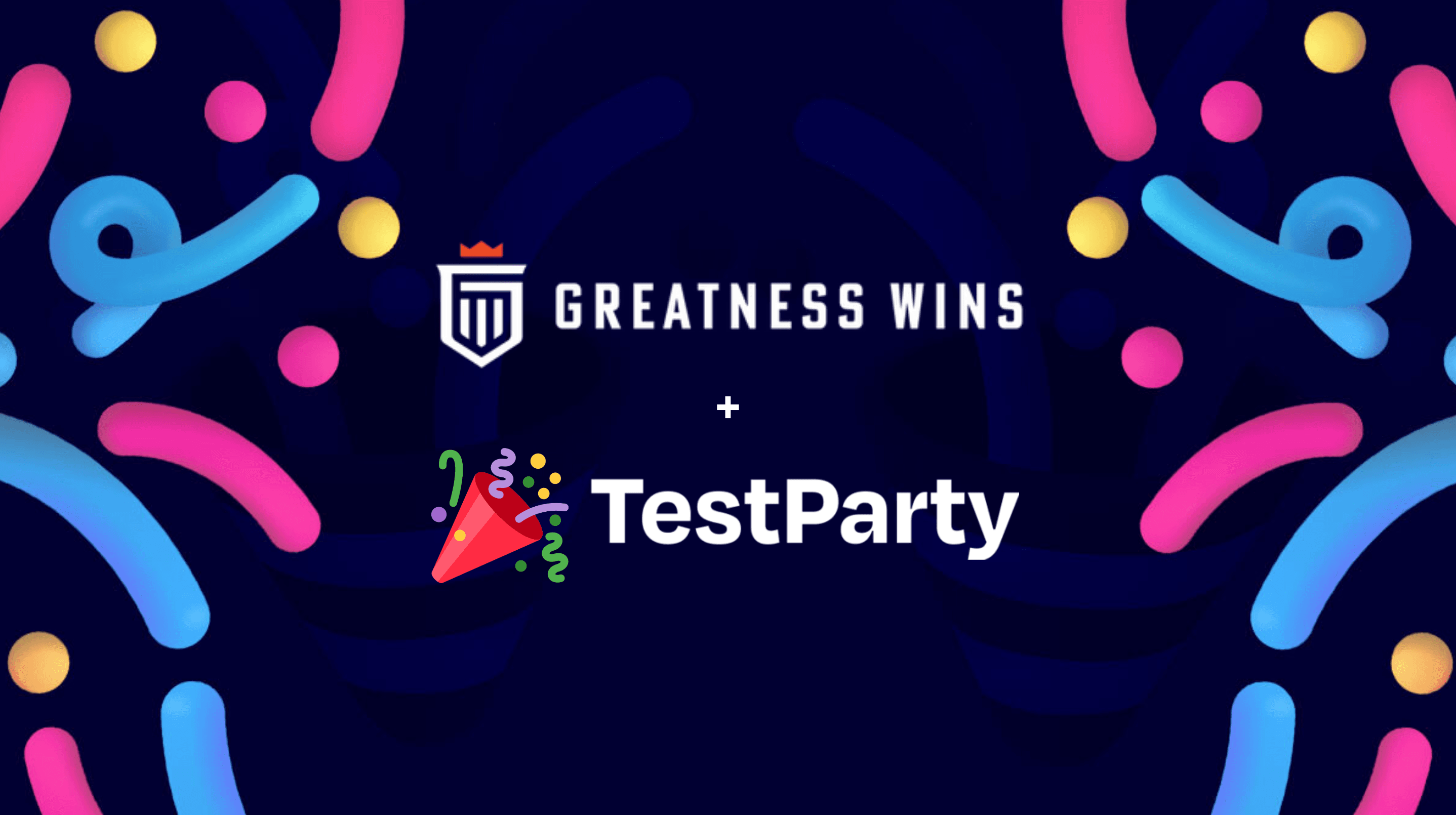 A picture showing TestParty's Logo and Greatness Wins' logo.