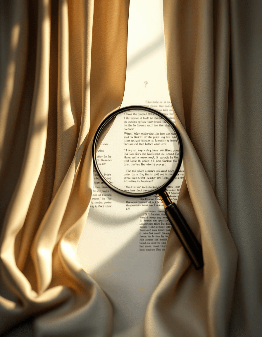 Dramatic illustration of a curtain being pulled back to reveal hidden truth behind marketing claims